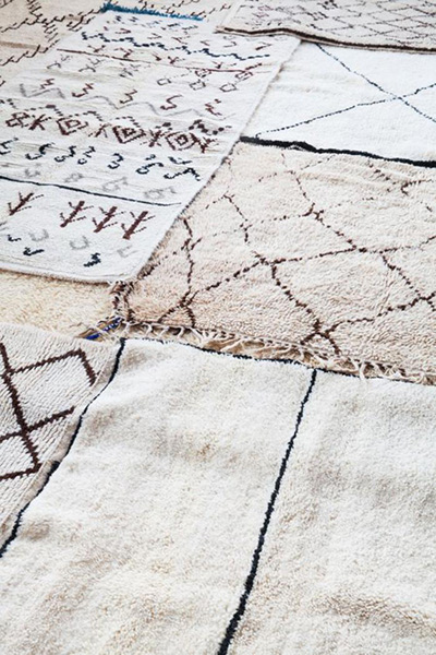 Tapis marocain berbère blanc